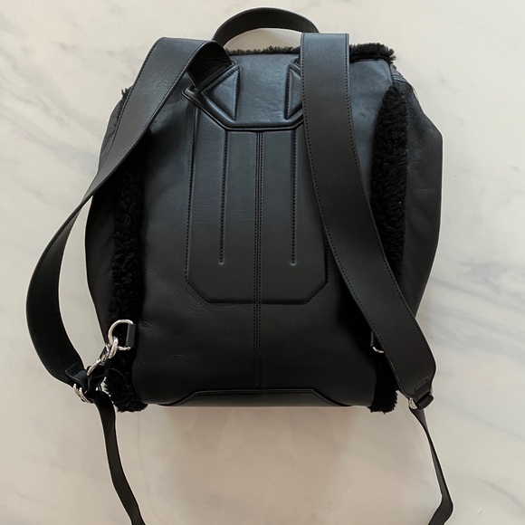 black leather and shearling alexander wang backpack NEW Alexander Wang Black Leather Shearling Backpack with Dustbag
